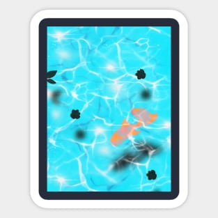 Swimming Koi Fish on Clean River Sticker